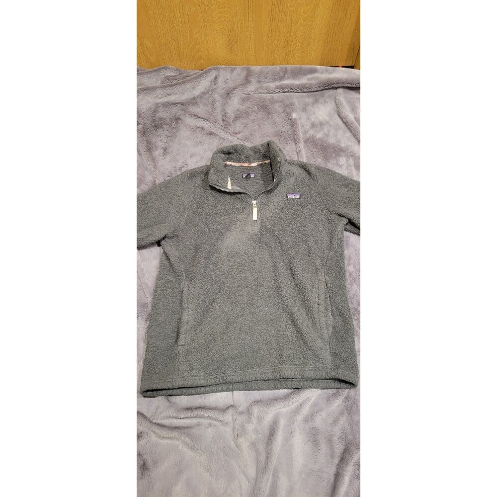 Patagonia Women's XXL Los Gatos 1/4 Zip Pullover Fleece Gray Soft Sherpa Fleece